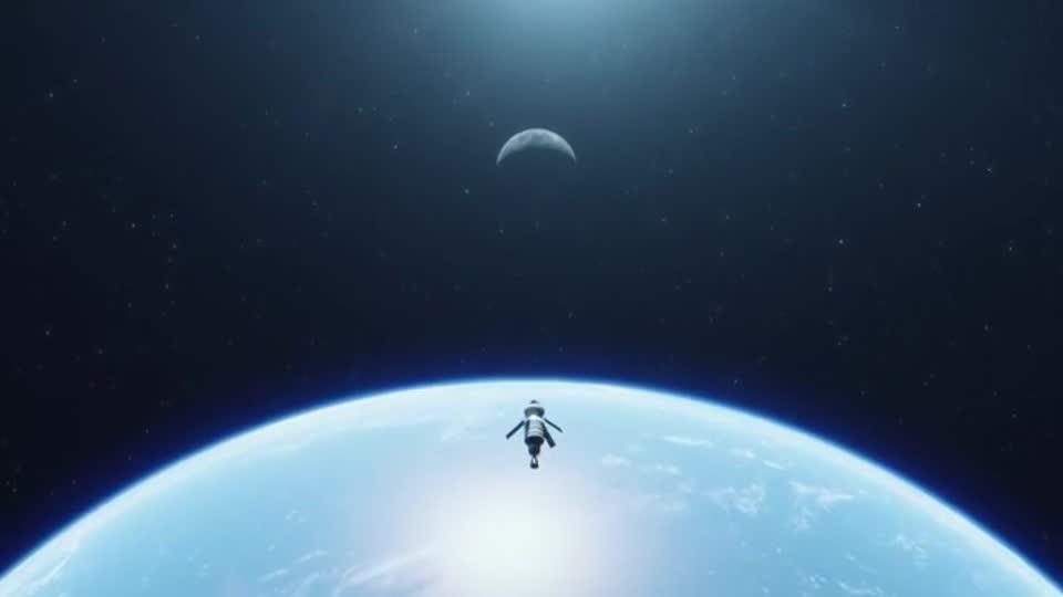 猎户座飞船与遥远的月球，NASA 任务动画
